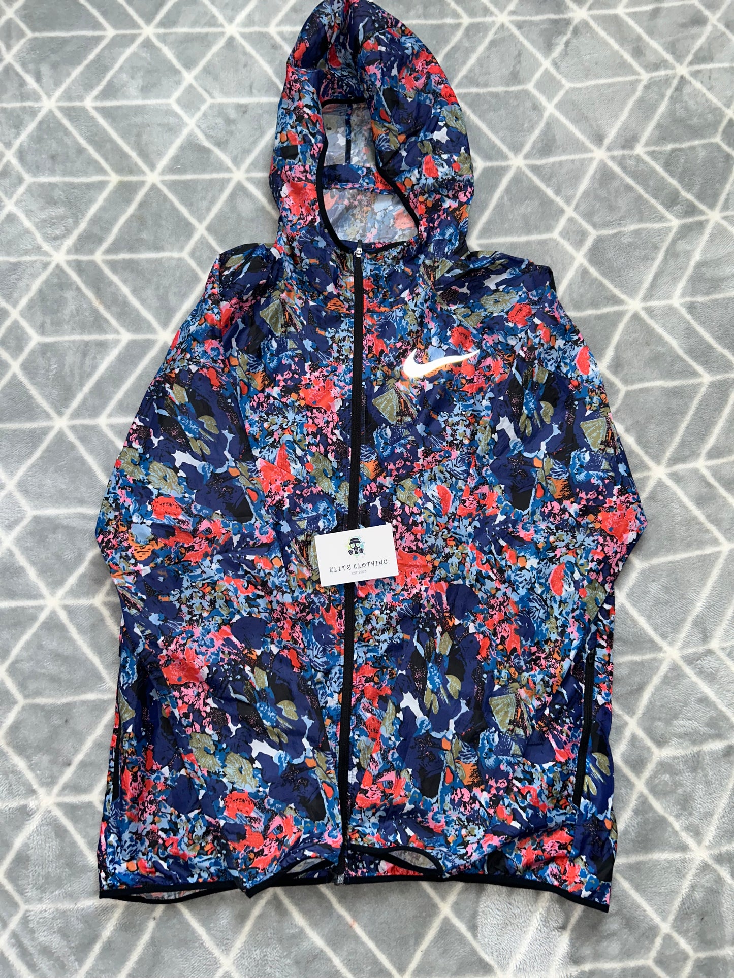 Nike floral windbreaker blue/pink