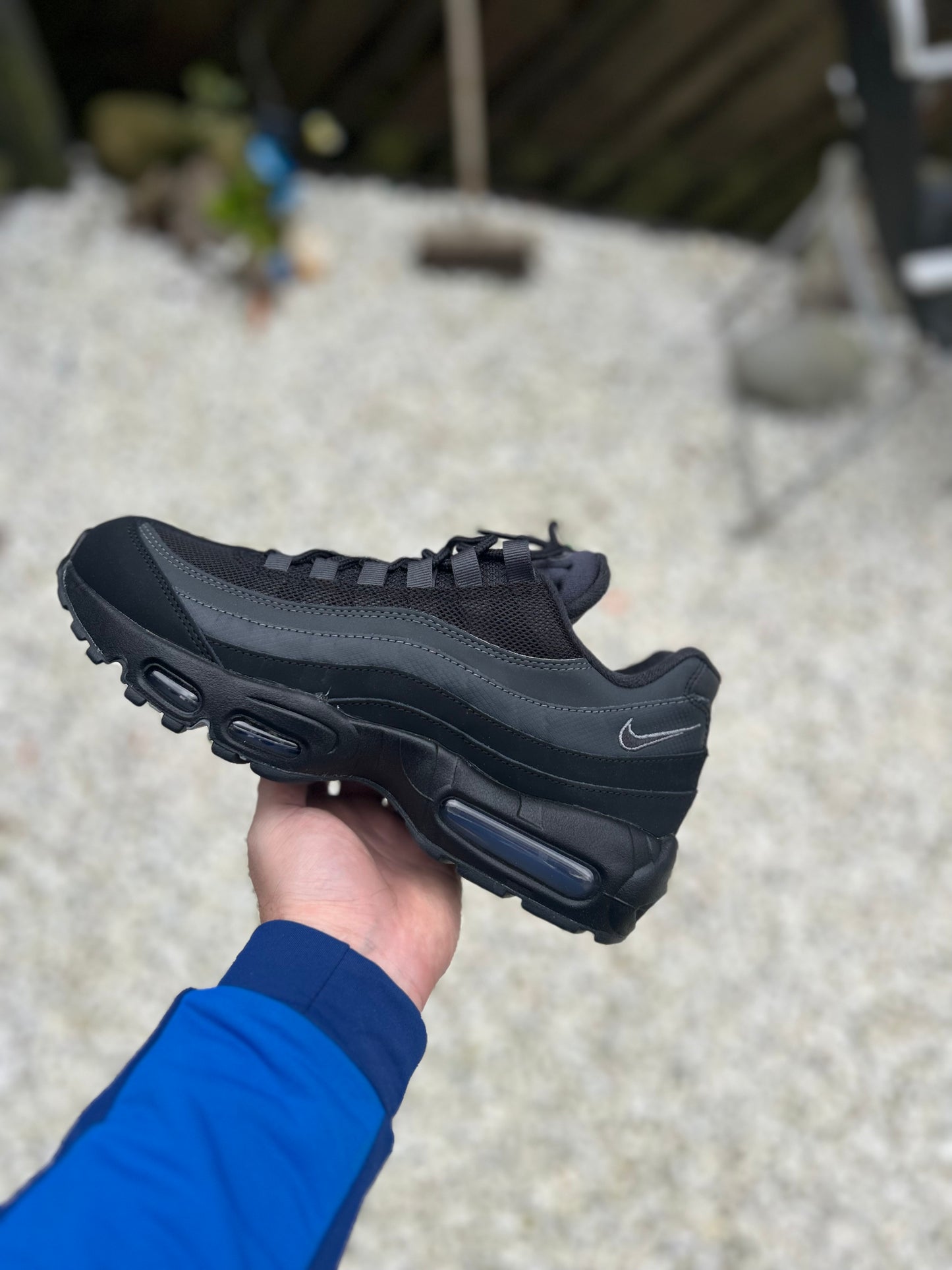 Air max 95s black and smoke grey