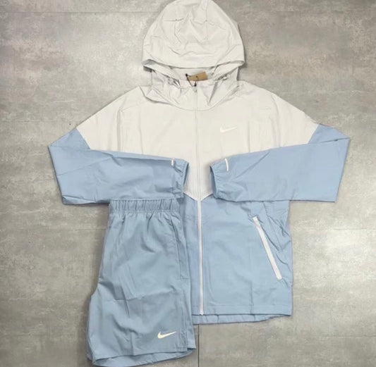 Nike Sky Blue UV Windbreaker & 7” Challenger Shorts Set