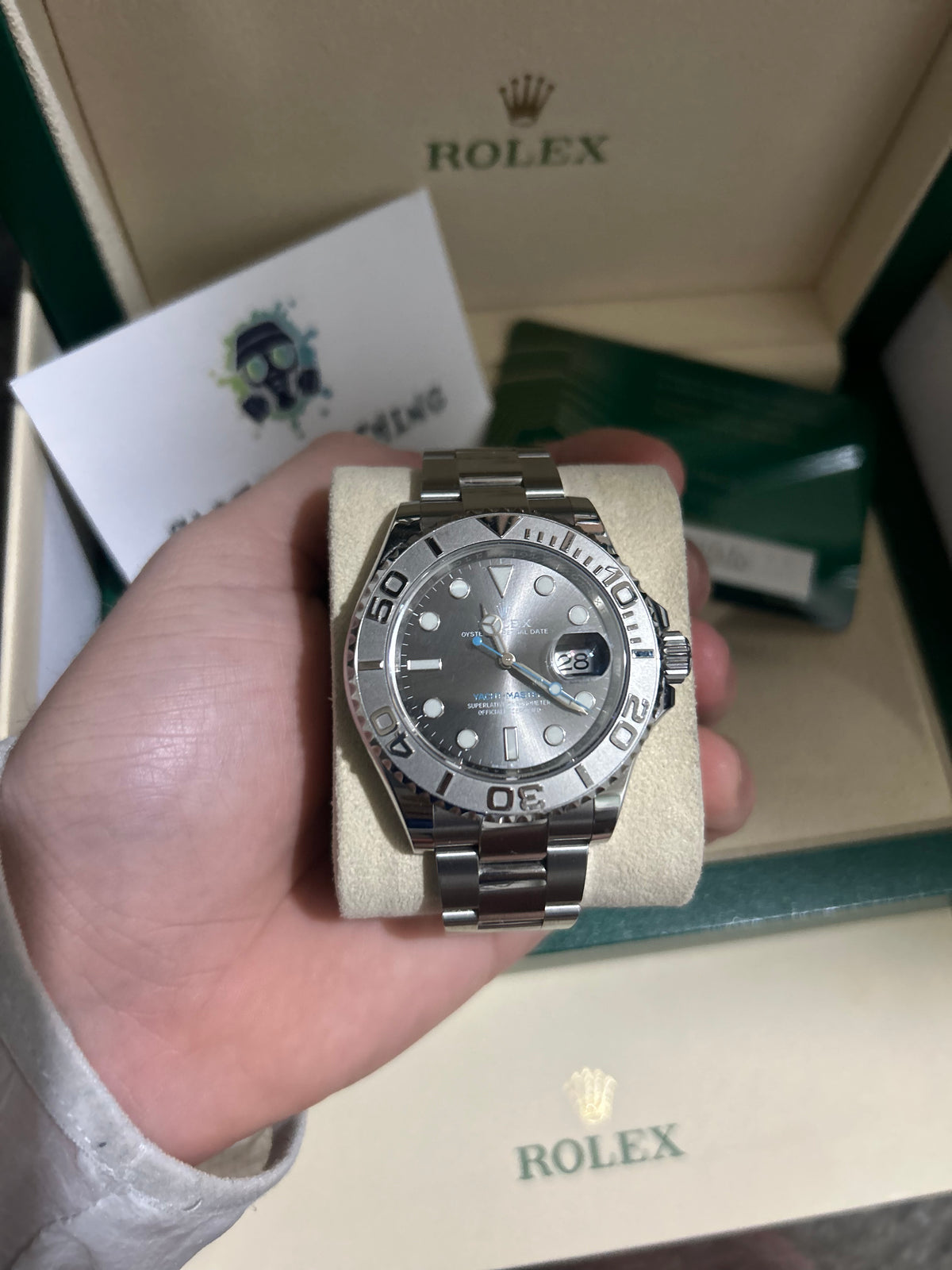 Rolex yachtmaster rhodium dial