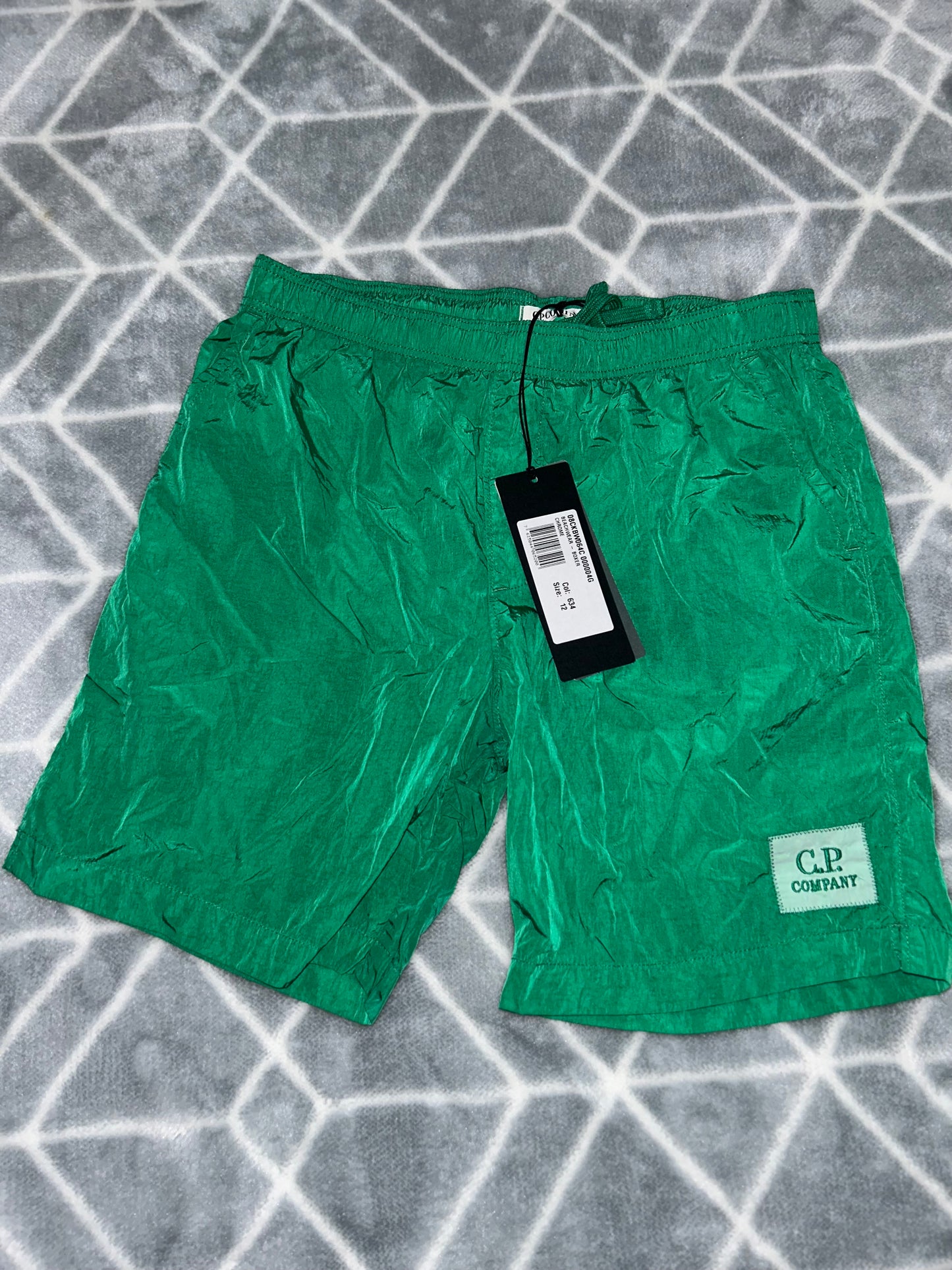 Cp company chrome green swim shorts