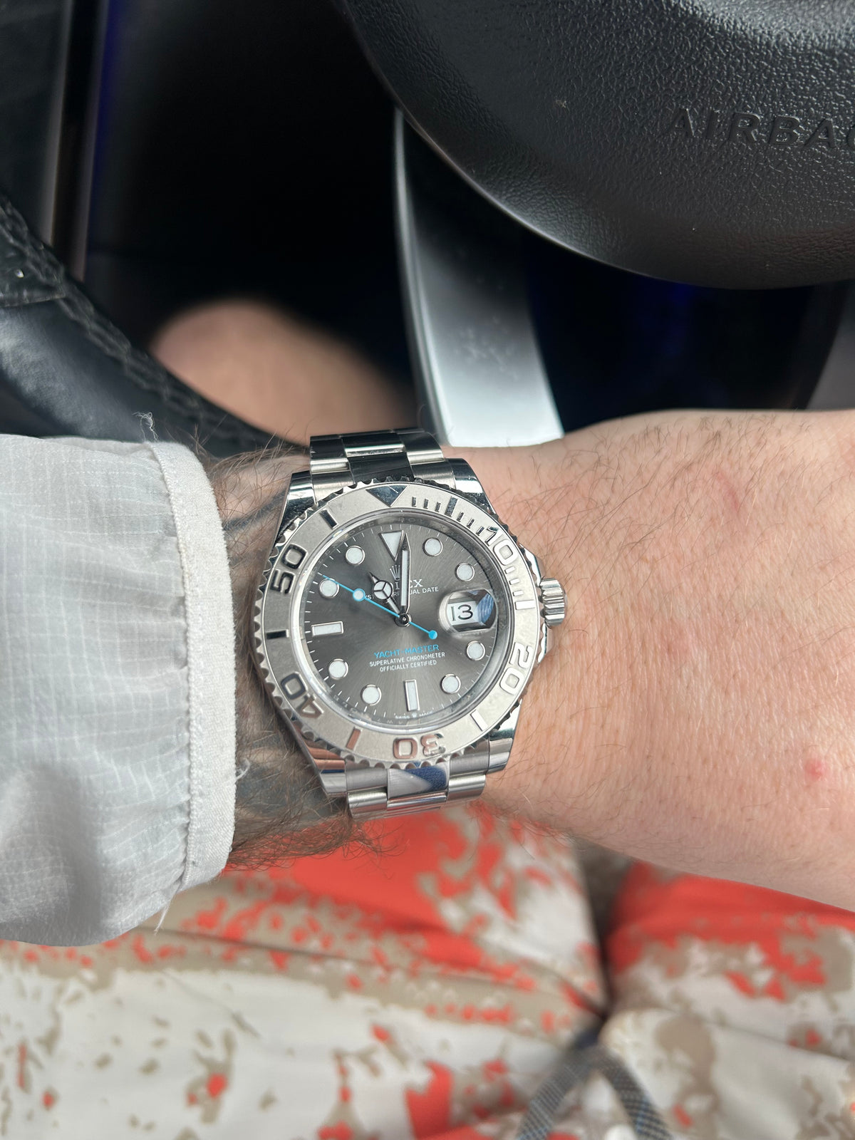 Rolex yachtmaster rhodium dial