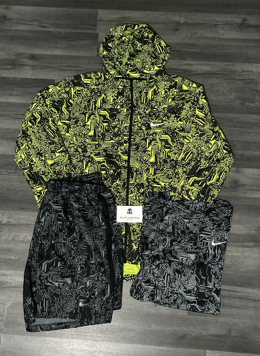 Nike Digital Windbreaker & Tshirt Set - yellow/ black